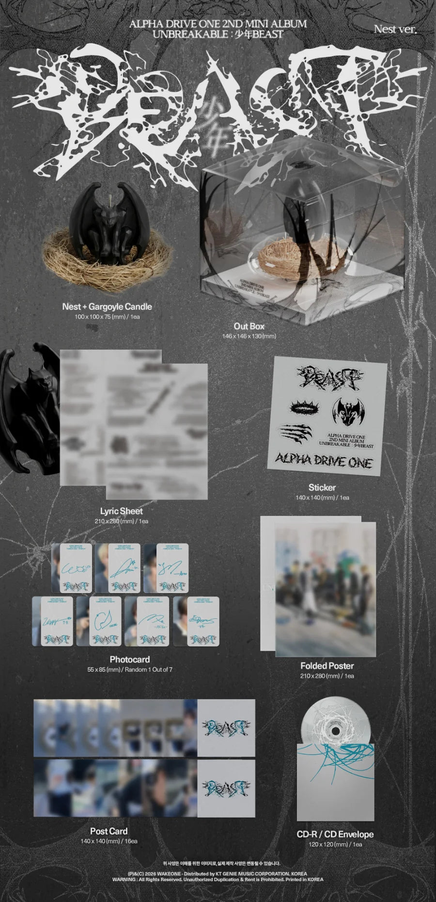 <b>[PRE-ORDER]</b> ALPHA DRIVE ONE 'UNBREAKABLE : 少年BEAST' 2ND MINI ALBUM NEST VER.