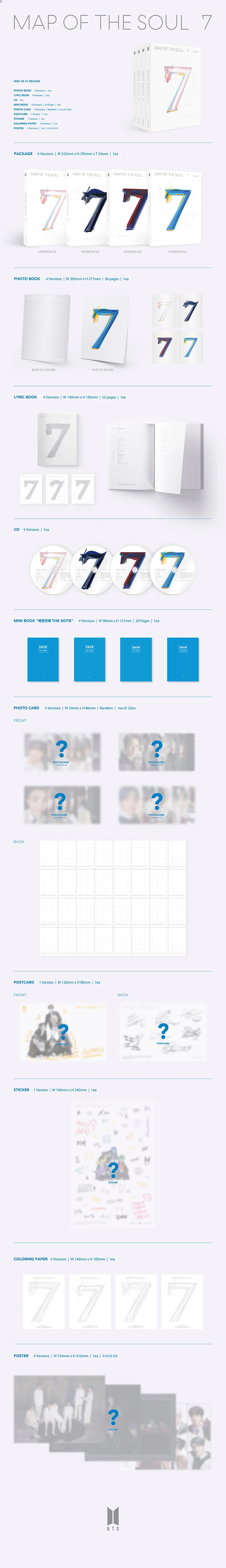 BTS 'MAP OF THE SOUL: 7' 4TH STUDIO ALBUM