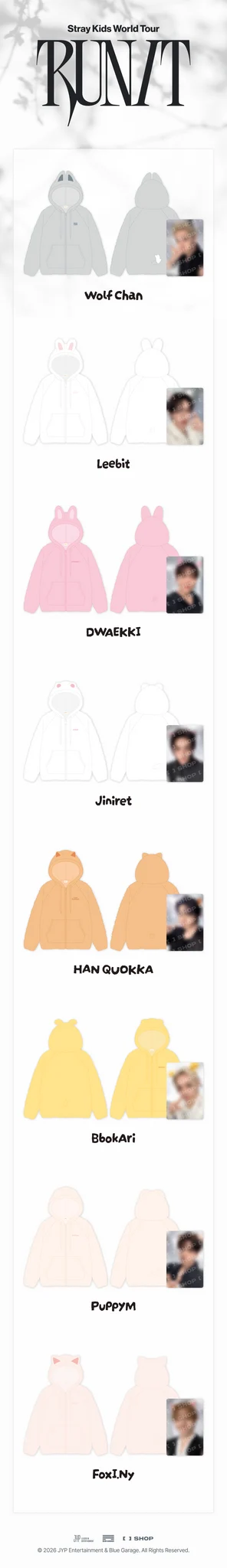 <b>[PRE-ORDER]</b> STRAY KIDS 'RUN IT SEOUL' 2026 WORLD TOUR MD SKZOO FLEECE HOOD ZIP-UP