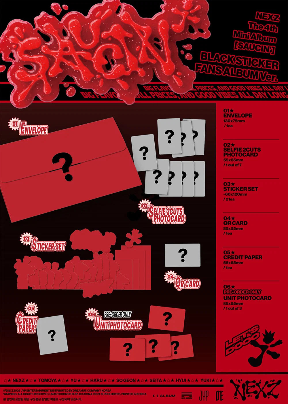 <b>[PRE-ORDER]</b> NEXZ 'SAUCIN'' 4TH MINI ALBUM STICKER FANS ALBUMS VER.