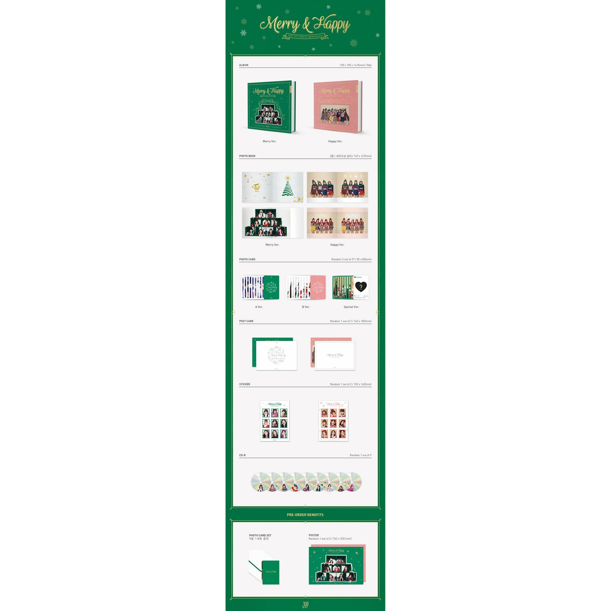 TWICE 'MERRY & HAPPY' 1ST STUDIO ALBUM [RANDOM]
