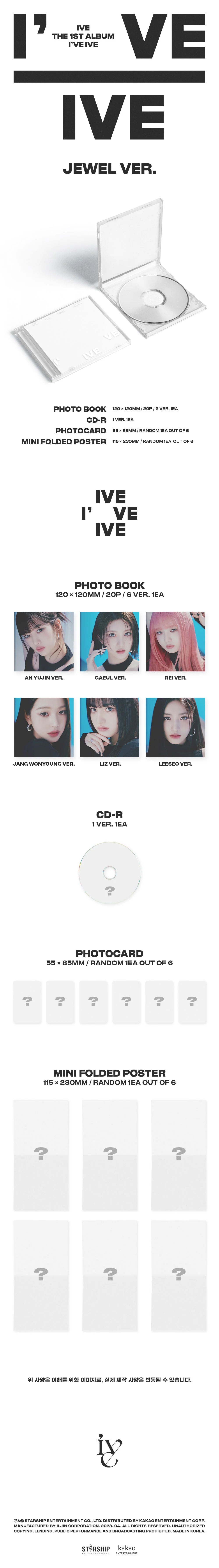 IVE 'I'VE IVE' 1ST STUDIO ALBUM JEWEL CASE VER. [RANDOM]