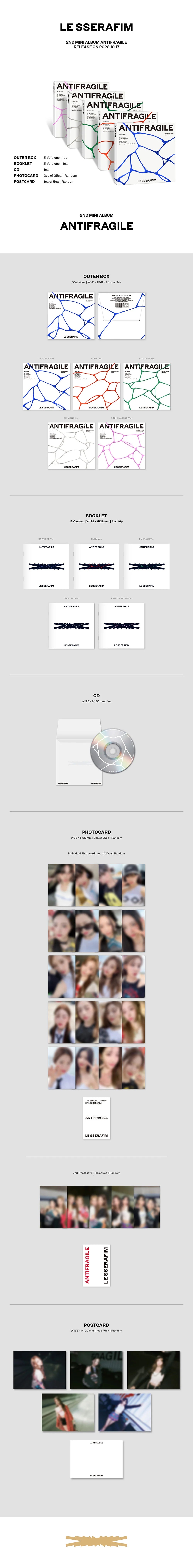 LE SSERAFIM 'ANTIFRAGILE' 2ND MINI ALBUM COMPACT VER. [RANDOM]