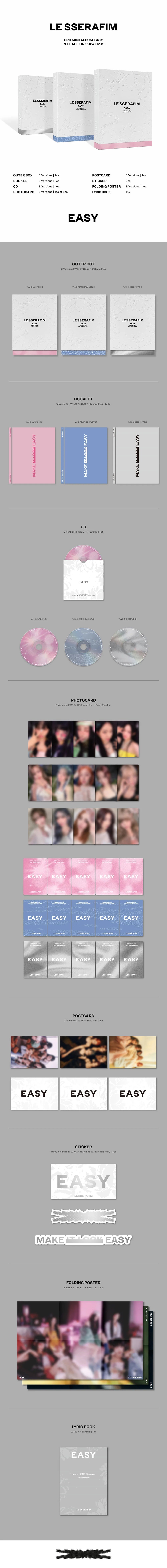LE SSERAFIM 'EASY' 3RD MINI ALBUM STANDARD VER.