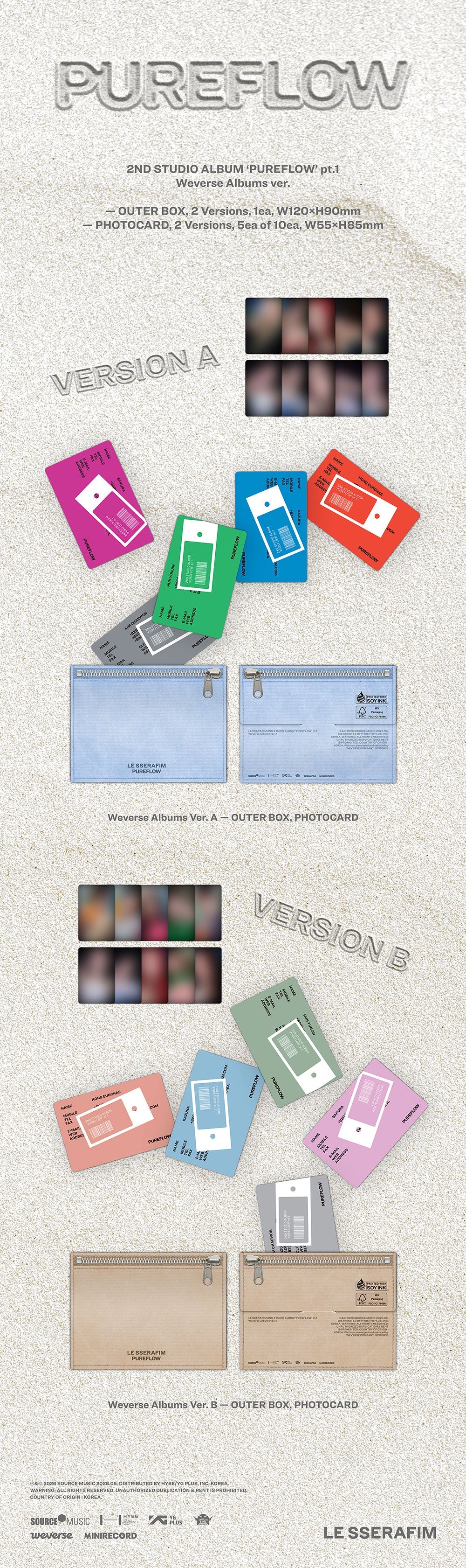 LE SSERAFIM 'PUREFLOW PT. 1' 2ND STUDIO ALBUM WEVERSE VER.