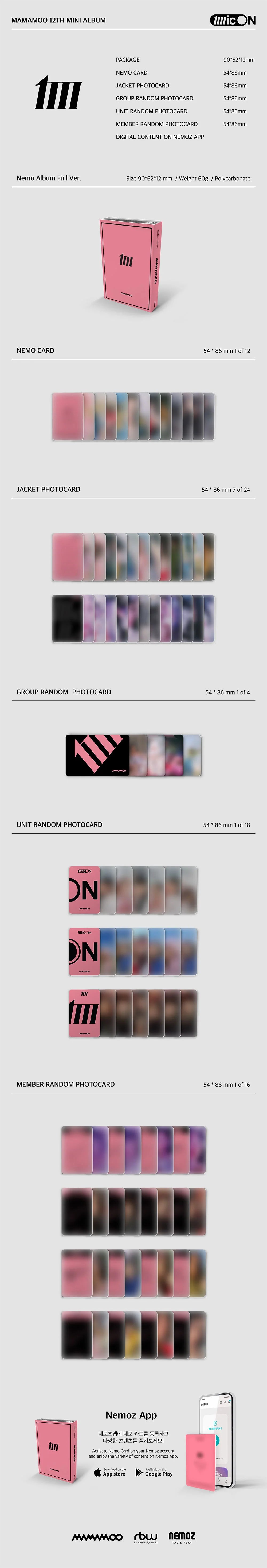 MAMAMOO 'MIC ON' 12TH MINI ALBUM NEMO VER.