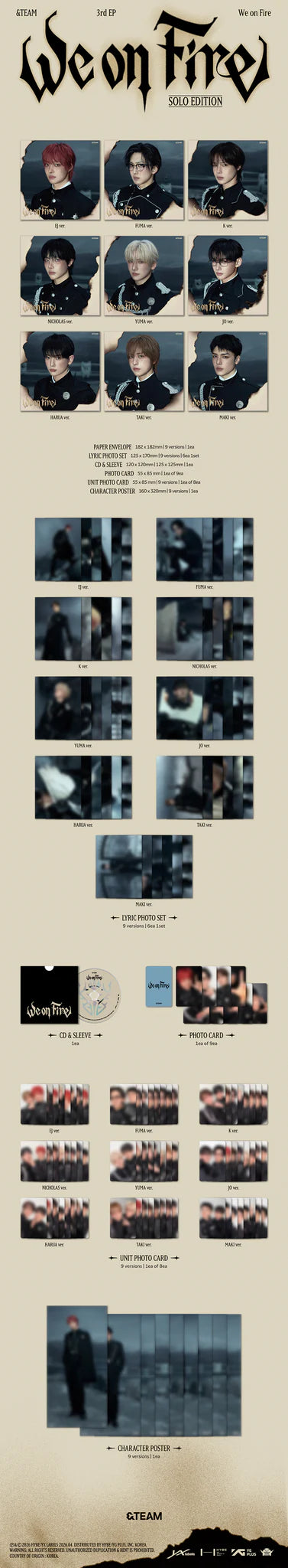 &TEAM 'WE ON FIRE' 3RD EP ALBUM SOLO EDITION