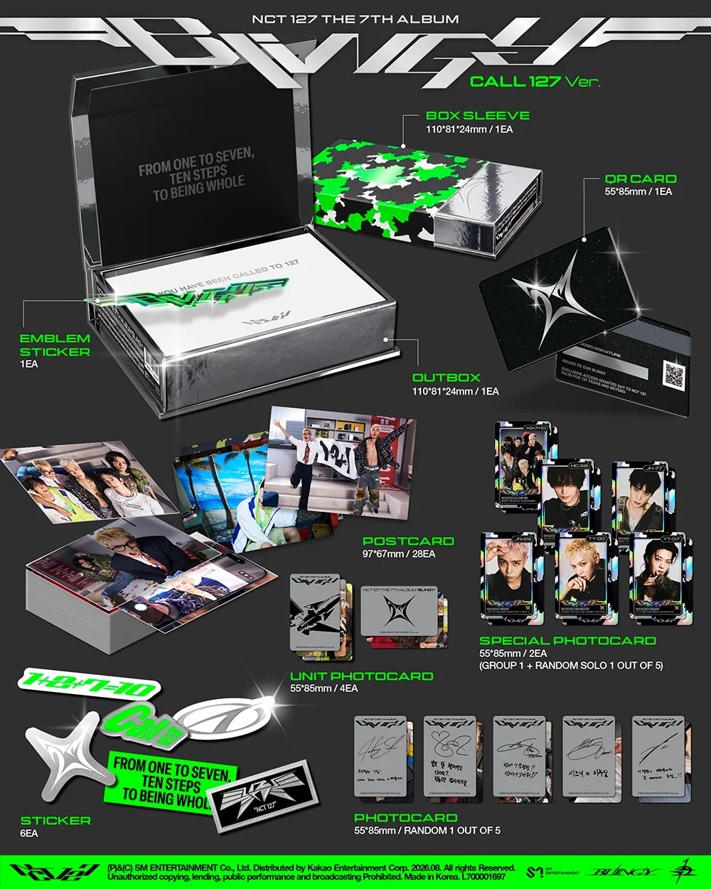 NCT 127 'BLINGY' 7TH FULL ALBUM CALL 127 VER.