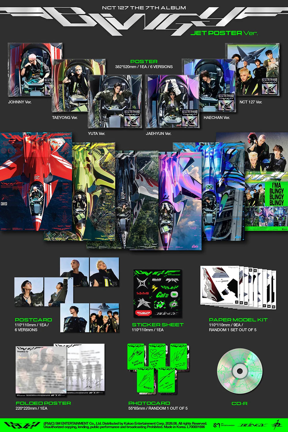 NCT 127 'BLINGY' 7TH FULL ALBUM JET POSTER VER.
