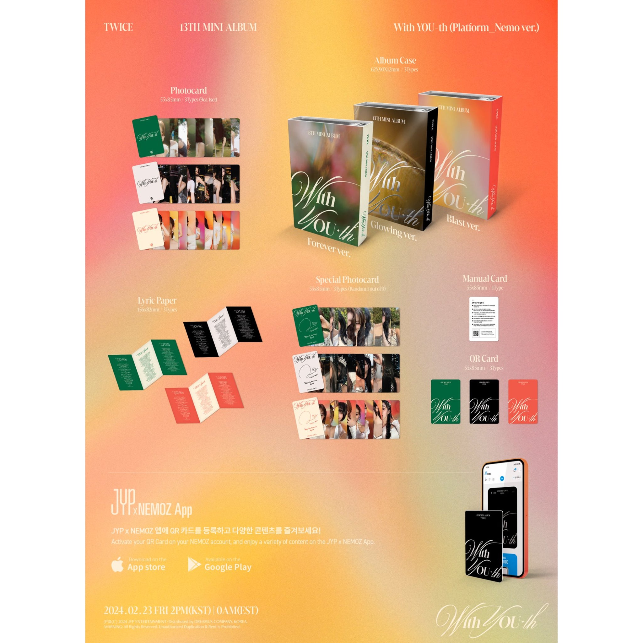TWICE 'WITH YOU-TH' 13TH MINI ALBUM NEMO VER. [RANDOM]
