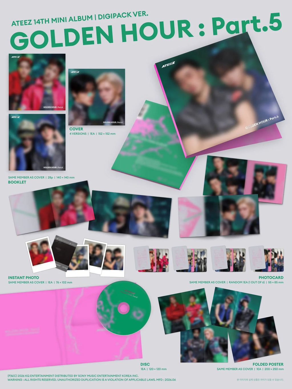 ATEEZ 'GOLDEN HOUR: PART.5' 14TH MINI ALBUM DIGIPACK UNIT VER.