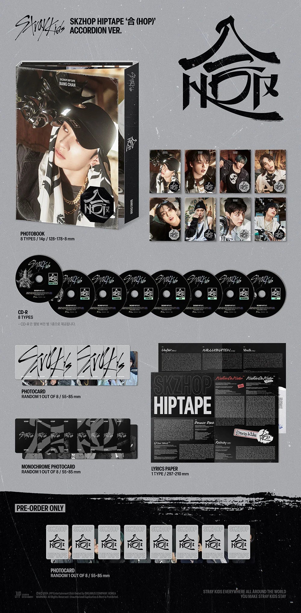 STRAY KIDS 'SKZHOP HIPTAPE '合 (HOP)' ACCORDION VER. [RANDOM]